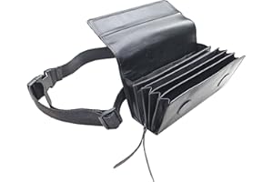 CLAIRE-FONCET Sacoche Banane Coffret Serveur en Véritable Cuir de Buffle, Vendue sans monnayeur, Fermeture par Aimants, idéale pour Serveur, Serveuse, Bar, Brasserie, Pubs, Restaurants, Forains