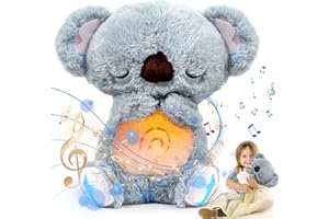 LEEWENYAN Koala Relaxant, Peluche Koala Calmant, Koala qui Respiras Evora, Soulagement des Anxiétés pour Bébé Dormant, Bruit Blanc (C)