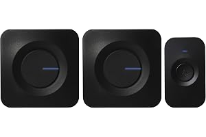EMOS P5730 Radioklocka med 2 ringklockor, dörrklocka set med ringknapp och 2 mottagare, 52 melodier, 180 m räckvidd, 5 volymer upp till 90 dB, batteridriven