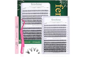 COYPS Fenshine Ciglia Finte Naturali Ciuffetti Estensione Ciglia Individuali D Curl Lunghezza Mista Ciglia a Grappolo DIY Individuali (20D+40D Eyelash Kits)