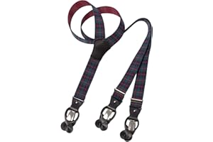 MR. M MR.M Bretelle uomo– 3 clips con asole incrocio Y– Regolabili fino a 195cm- Finiture vera pelle