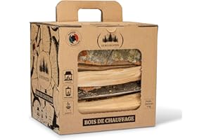 Le Bouscatier Bois de Chauffage pour cheminée poêle Four Pizza cuisinières Barbecue Charbon et brasero. 20L Bois séché hêtre chêne Boite Allumette Offerte
