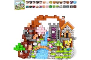 Kryzomat Bloc Construction Magnetique 100 PCS, Magnetic Blocks pour 3+ Ans, Cube Magnétique Garçon Fille, Construction Magnetique Enfant Aventures Cadeau pour Noël Anniversaire