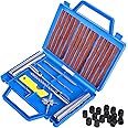 faburo 32pcs Kit per Riparazione Pneumatici, Moto Kit Ripara Pneumatici Gomme Professional Kit di Riparazione per Copertone T