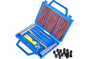 Faburo Tire Repair Kit, 32PCS Heavy Duty Tire Plug Kits, Handle Tyre Plug Set with Gloves, Quick Tyre Repair Emergency Kits for for Electric Vehicles, Bikes, Cars, Dirt Bikes, Motorcycles, etc.