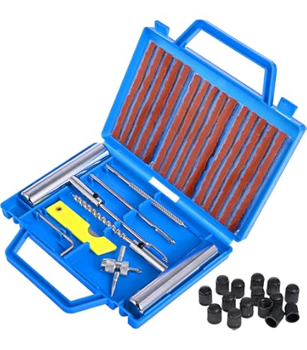 Kit Riparazione Pneumatici TIDEVAN 33 Pezzi - Per Auto, Moto, ATV Con Strisce E Utensili