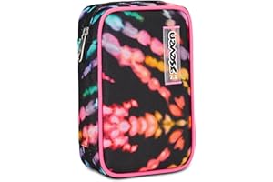 Seven Astuccio Scuola Speed Case, Nero Fucsia, Multi-Shade Girl, Portapenne Mono Scomparto Con Plance Amovibili e Penne, Matite, Colori, Accessori Zaino, Elementari, Medie, Bambina