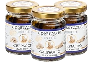 ‎SPARTACUS TRUFFLE Spartacus Carpaccio Schwarze Trüffel | Gönnen Sie sich kulinarische Exzellenz | Erlesene schwarze Trüffel für Feinschmecker (90g) (3er Pack)