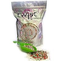 Twist Ingredients - Christmas Strands in a resealable pouch - 1kg. Matt red, green & white strands. Ideal for making festive