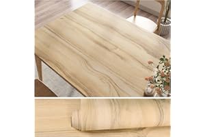 VEELIKE Tapeta z wyblakłego drewna dębowego, vintage, jasnobrązowa, winylowa folia do mebli, samoprzylepna, zdejmowana osłona szafki - sypialnia 40 cm × 300 cm