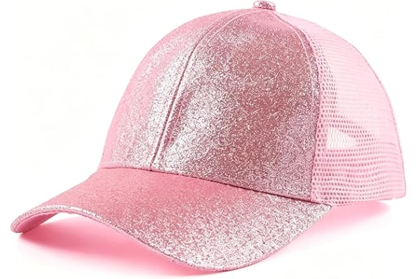 Rockreyoa flickor basebollkeps barn glitter baseball keps nät basebollkeps glänsande hästsvans hattar justerbar solhatt sommar basebollkeps cool keps sommar solhatt utomhus