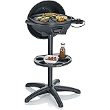SEVERIN PG 8541 - Barbecue/da pavimento (2.000 W, superficie grill, diametro 41 cm), nero opaco, 52 x 44 x 96 cm