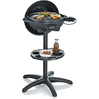 SEVERIN PG 8541 - Barbecue/da pavimento (2.000 W, superficie grill, diametro 41 cm), nero opaco, 52 x 44 x 96 cm