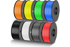 ‎JAYO JAYO PLA+ Filament 1,75 mm, 3D-Drucker Multicolor Bundle Filament, Schwarz+Weiß+Grau+Blau+Grün+Orange+Rot+Gelb, 8 Spulen 2 kg, 250 g pro Spule
