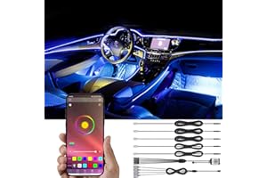 TABEN lumière ambiante APP contrôle Voiture atmosphère lumière Lampe Doux Bricolage refit Fibre Optique Bande 64 Couleurs intérieur Pied éclairage décoratif lumière 1W DC 12V 6m