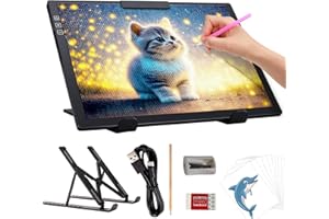 iVAOOZE Mesa luminosa A4 con soporte/clip, recargable de 1500 mAh, portátil, 6 niveles de brillo y regulador sin niveles, placa de luz DIN A4 para pintura de diamantes, dibujo, bocetos, tatuajes