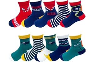 YANWANG 10 par bawełnianych skarpet dla dzieci unisex 1-10 lat