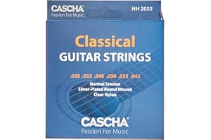 Cascha Premium Guitar Strings Set I Nylon Strings for Classical and Concert Guitars I Very Good Sound Quality and Long Life I High Quality 6 String Set I Classical Nylon Guitar Strings 6 Pieces