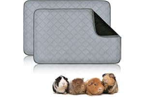 RANYPET PIPI Pads für Meerschweinchen Käfig Einlagen 2 Pack Waschbare Meerschweinchen-PIPI Pads wasserdichte Anti-Rutsch-Meerschweinchen-Bettwäsche Super Absorbierendes Pee-Pad für Kleintiere