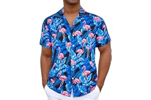 iCKER Hawaiian Shirt Beach Shirt Mens Short Sleeve Shirt Floral Classic Shirt Print Casual Regular Fit