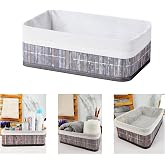 Deconox Bamboo Multi-Purpose Storage Box Organizer Large Size Organizer, Decorative Bamboo Organizer GRAY (33x23x12cm)