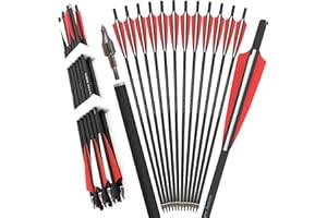 Poearcus Archery Crossbow Arrow 16" 17" 18" 20" 22" Crossbow Bolts Carbon Arrows with 4" Feather for Hunting Targets Practice 6/12Pcs