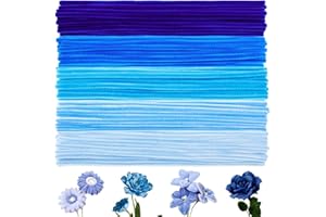 BULANGDE 250 Fil Chenille Bleu, Cure Pipe de 30cm de Long, Pipe Cleaners, Tige Chenille Loisir Creatif - Kids & Artistes, Décorations de Noël & Arrangements Floraux (Dégradé de Bleu 5 Nuances)