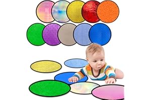 Bouiexye 10 Sets Sensory Mats for Autistic Children Textured Sensory Tiles Sensory Toys Babies and Toddlers with Sensory Issues Tactile Sensory Walls Fidgeting Educational Activity (Round)