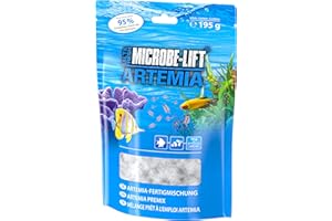 ARKA MICROBE-LIFT Artemia - Fertigmischung Artemia-Eier + Salz, ideales Lebendfutter für Fische in jedem Meerwasser- & Süßwasseraquarium, 195 g