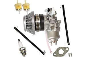 MROUNISITE Carburateur PZ13 13mm pour moteur de poche 2 temps 47cc 49cc 50cc Mini moto ATV Quad Go Kart Dirtbike Pocketbike avec Filtre à air Bougie d'allumage Filtre à essence