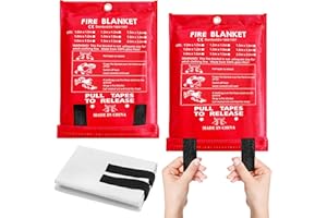 Vegena 2 Pezzi Coperta Antincendio 1m x 1m Coperta Ignifuga, Coperte Antincendio Coperte Ignifughe In Fibra Di Vetro, Telo Antincendio Antifuoco Per Casa, Cucina, Campeggio, Auto, Camino