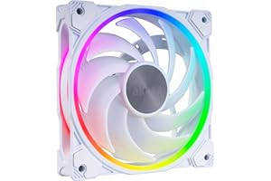 Akasa SOHO AR Dawn Edition, ARGB 120mm Silent Case Fan, 4-Pin PWM PC Cooling Fan, 5V Motherboard Sync, Heatsink & Radiator Modes, White, AK-FN108-WH