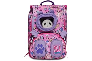 SJ GANG STYLE JAM GANG SJ Zaino Estensibile BIG - FLEECY GIRL - Orsetto Bambine e Ragazze, Rebel Pink, 27 x 41 x 16 cm