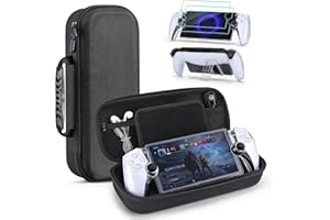INNOAURA 4 in 1 Portal Case for PS Portal Remote Player, PS Carry Case Accessories Bundles with PS Portal Travel Carrying Bag, PS Portal Protective Case, 2-Pack Screen Protector Tempered Glass