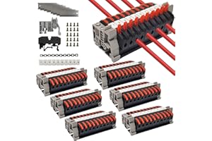 SQLJYU 60 Pezzi Morsetti Elettrici Rapidi Kit, Morsettiere su Guida Din, PCT-211 Morsettiera Elettrica Distribuzione, Connettori per Cavi Elettrici per Il Collegamento (6 × 10 cm)