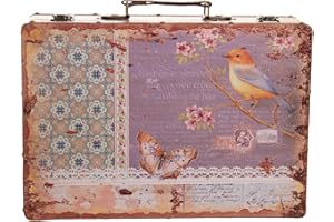 BIRENDY Truhe Kiste KD 1290 Koffer, Kofferset, Holztruhe mit edlem Leder bezogen XL 36cm