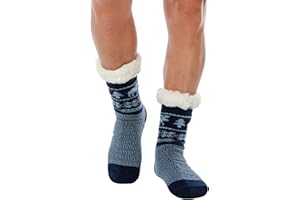 WYTartist Mens Slipper Socks with Grips Super Soft Warm Cozy Fuzzy Fleece-lined Winter Socks Home Socks