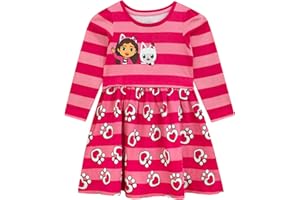DREAMWORKS GABBY'S DOLLHOUSE Kleid | Langarm-Mädchenkleider | Gabby Katzenkleid für Kinder | Im Alter von 3 bis 10 Jahren