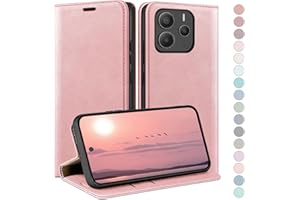 HUOUH Funda para Xiaomi Redmi Note 14 5G Estuche de Billetera con Cuero de PU con Bloqueo RFID,Titular de Tarjeta de crédito,Cubierta a Prueba de Golpes teléfonos Fundas para Redmi Note 14 Oro Rosa