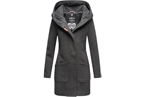MARIKOO Damen Mantel Trenchcoat Wintermantel Übergangs Jacke Parka Lang B819