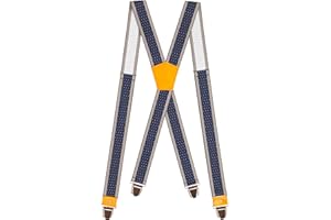 Pierrot Bretelle Uomo Larghe Premium - Regolabili Fino A 130cm - Elastico Rinforzato e Finiture in Pelle - Garantite A Vita - Clip molto forti - Bretelle Uomo Eleganti