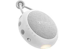 Sweety Fox Máquina Ruido Blanco Bebe - Blanco - Canción de Cuna Bebé, Luz Nocturna y Musica para Dormir, 15 Sonidos, Recargable por USB