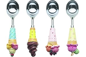 Excelsa Lollypop Cuillère à Glace, Acier, Multicolore, 16 X 4 X 4 cm