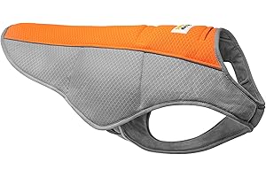 4LEGSFRIEND Cooling Vest - Breathable & Evaporative Dog Vest for Hot Summer Days - Adjustable & Lightweight Cooling Jacket with Reflective Strips for High Visibility (Orange/Grey, Large)