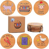 Pouluole Friends Coasters, Ami Produit d’émission de Télévision, Drôle de sous-Verres en Bambou, Friends TV Show Décoration d
