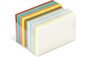 Favini A57X151 Scatola multicolore da 100 Buste e 100 Cartoncini 5 colori intensi + 5 colori pastello assortiti Dimensioni 7,2x11 cm. Tanti colori ideali per ogni occasione speciale, Made in Italy