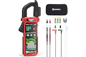 KAIWEETS KC602S AC/DC Clamp Meter Digital Clamp Meter with Auto Mode, True RMS, NCV Detection, Inrush Current, Frequency, 6000 Counts Multimeter