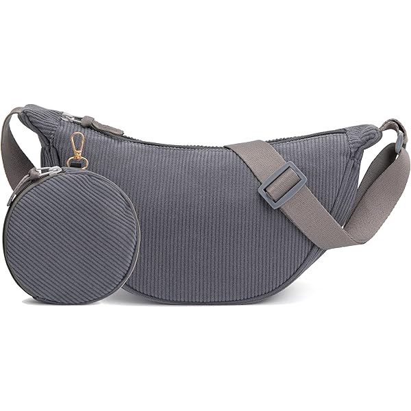 Halve Maan Tas voor Dames - Katoenen Corduroy Crossbody met Verstelbare Schouderriem, Casual Draagbare Tas voor Werk en Dagelijks Gebruik