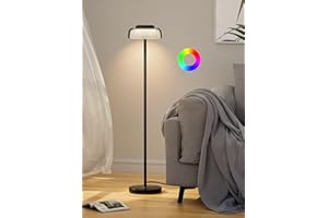 ‎HENZIN Henzin LED Stehleuchten für Wohnzimmer und Schlafzimmer Lesebeleuchtung Dimmbare Stehlampe mit stufenloser Dimmung RGB Farbwechsel Moderne Standardleuchten (Schwarz)
