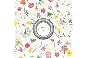 QPC Direct Wipe Clean Waterproof Outdoor Garden Tablecloth with Parasol Hole (Summer Flowers on Stems, Square 140 x 140cm)